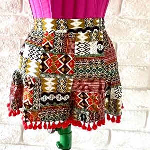 LAST WEEK MAKE ME AN OFFER!!! UMGEE Colorful Tassel Fringe Shorts